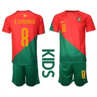 Fotbalové Dres Portugalsko Bruno Fernandes #8 Dětské Domácí MS 2022 Krátký Rukáv (+ trenýrky)